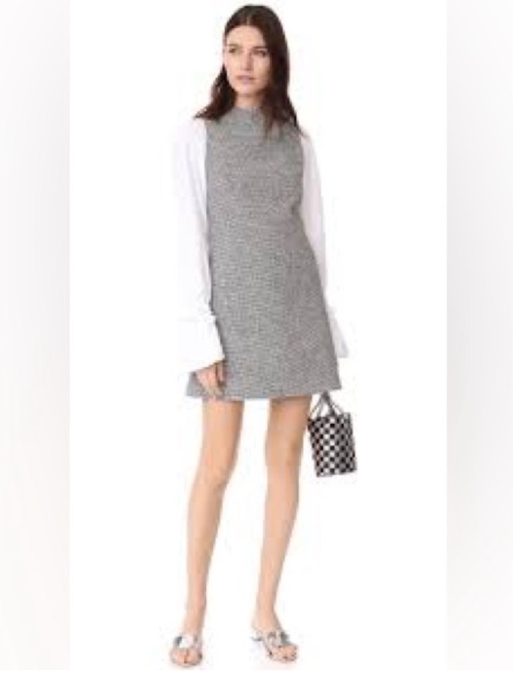 Alice + Olivia Black and White Sleeveless Shift Dress